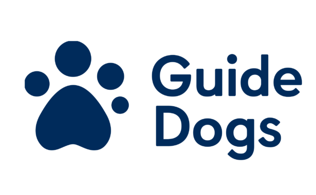 Guide Dogs Logo displayed onto a paw print