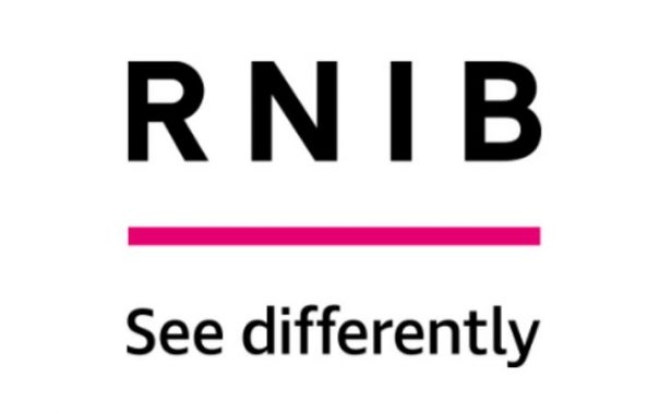 RINB logo. RNIB is in black text above a pink line. See Differntly is written underneath the pink line