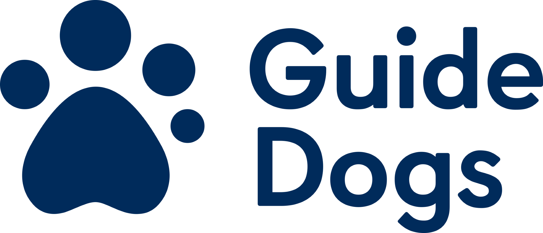 Guide Dogs Logo displayed onto a paw print 