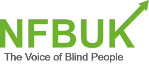 NFBUK logo - The voice of blind people.