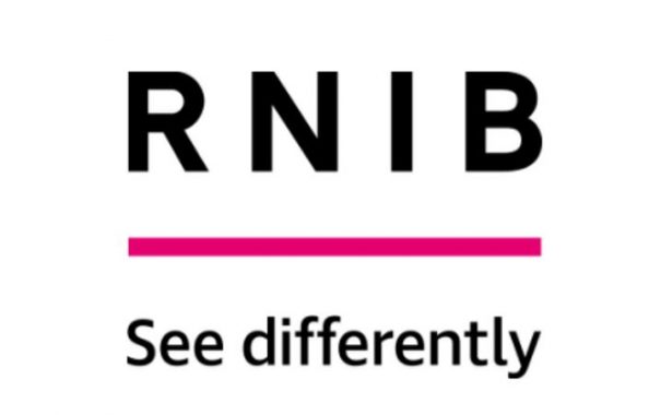 RINB logo. RNIB is in black text above a pink line. See Differntly is written underneath the pink line