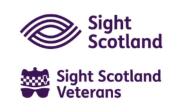 Sight Scotland log above and Sight Scotland Veterans logo below.