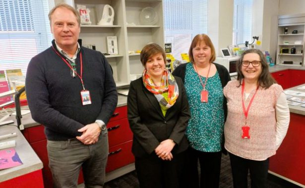 (L-R) NESS interim chief executive Alan Bell, Kirsty Blackman MP, NESS training and information officer Libby Hillhouse, NESS added value services manager Sheila Ogden.